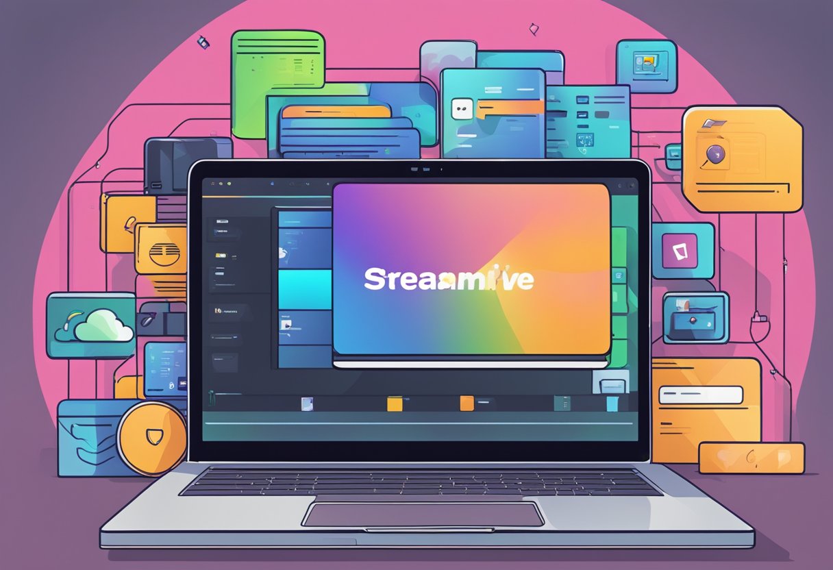 A laptop with streaming services open, connected to a secure VPN server